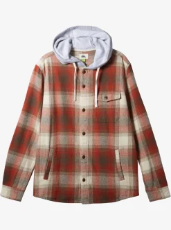 Clearance Quiksilver Kinloss Long Sleeve Hooded Shirt Baked Clay Kinloss