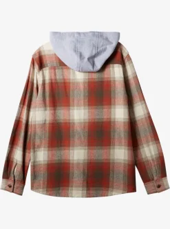Clearance Quiksilver Kinloss Long Sleeve Hooded Shirt Baked Clay Kinloss