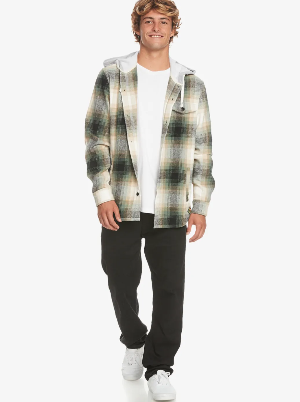 Best Sale Quiksilver Kinloss Long Sleeve Hooded Shirt Laurel Kinloss