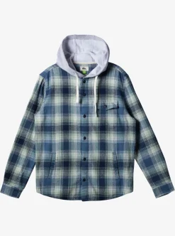 Cheap Quiksilver Kinloss Long Sleeve Hooded Shirt Iceberg Green Kinloss