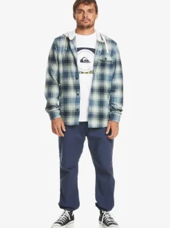 Cheap Quiksilver Kinloss Long Sleeve Hooded Shirt Iceberg Green Kinloss