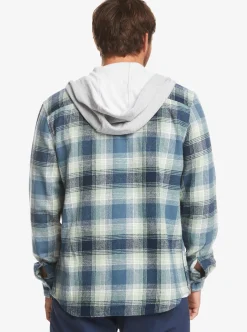Cheap Quiksilver Kinloss Long Sleeve Hooded Shirt Iceberg Green Kinloss