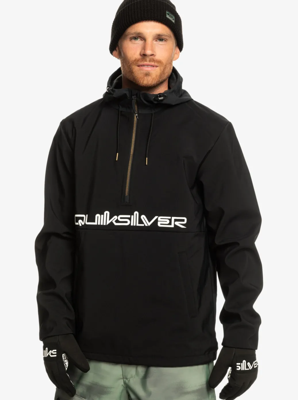 New Quiksilver Live For The Ride Softshelll Technical Hoodie True Black