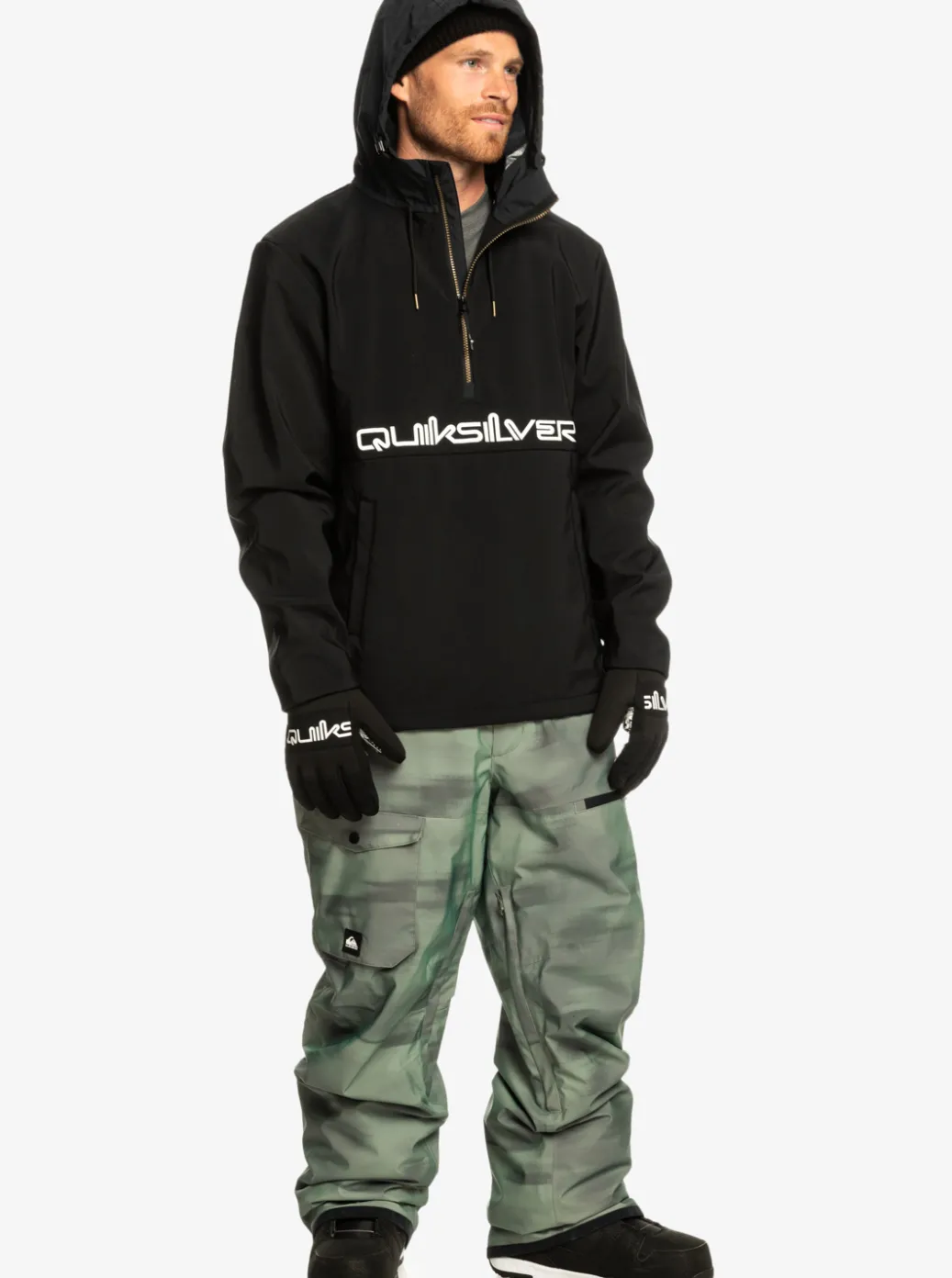 New Quiksilver Live For The Ride Softshelll Technical Hoodie True Black