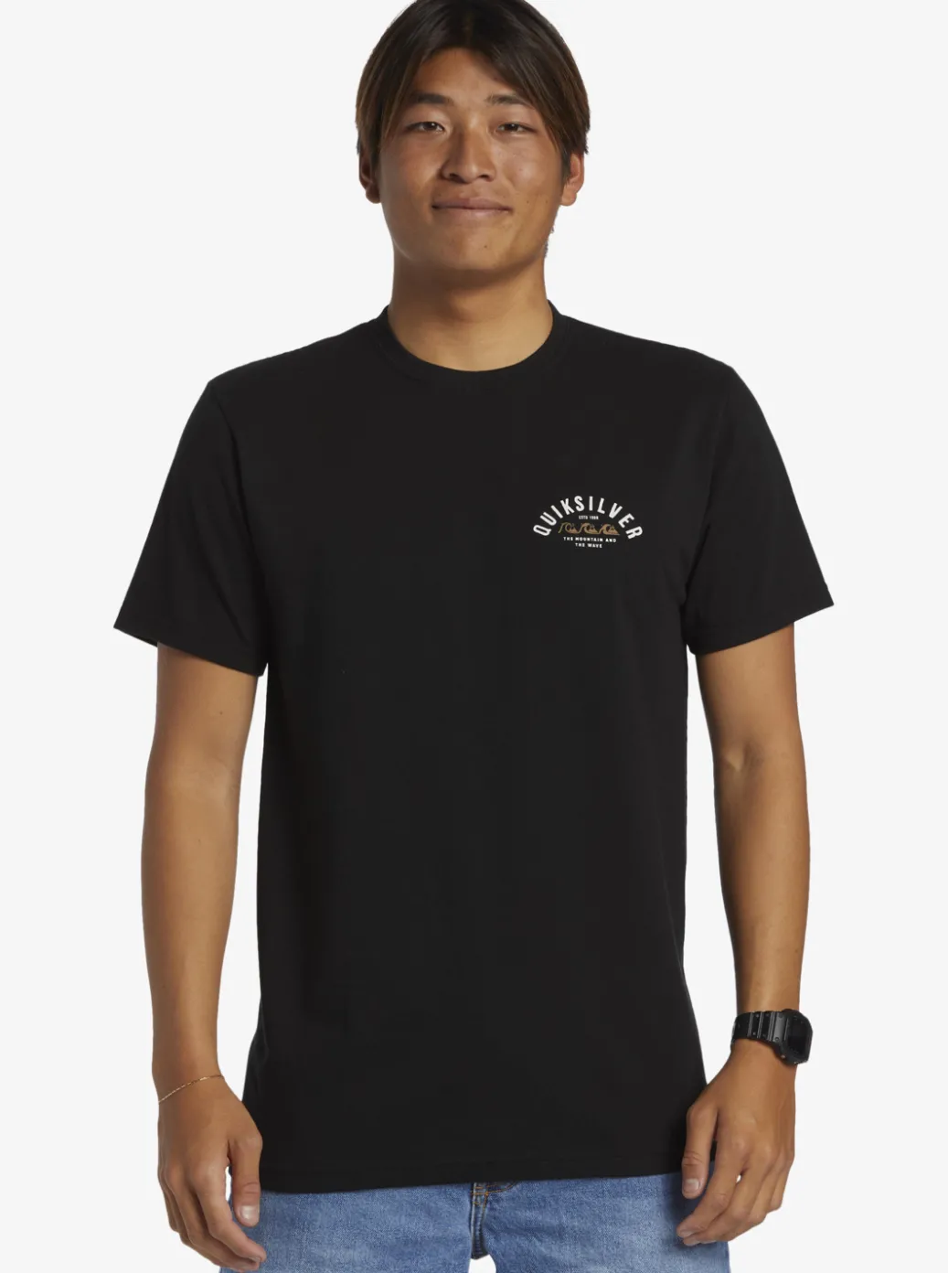 Hot Quiksilver Logo Lockup T-Shirt Black