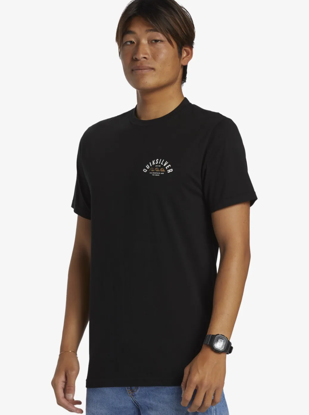 Hot Quiksilver Logo Lockup T-Shirt Black