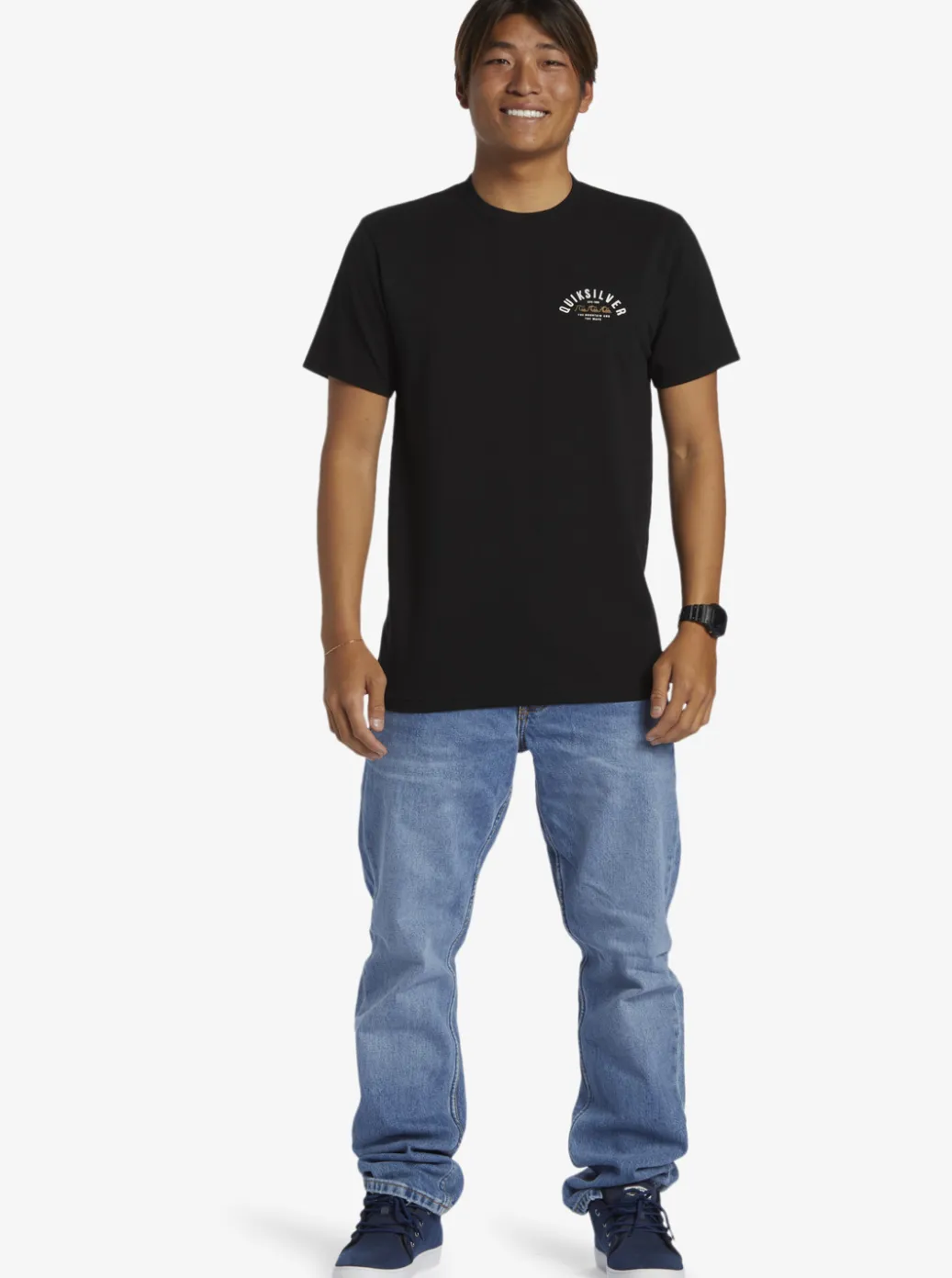 Hot Quiksilver Logo Lockup T-Shirt Black