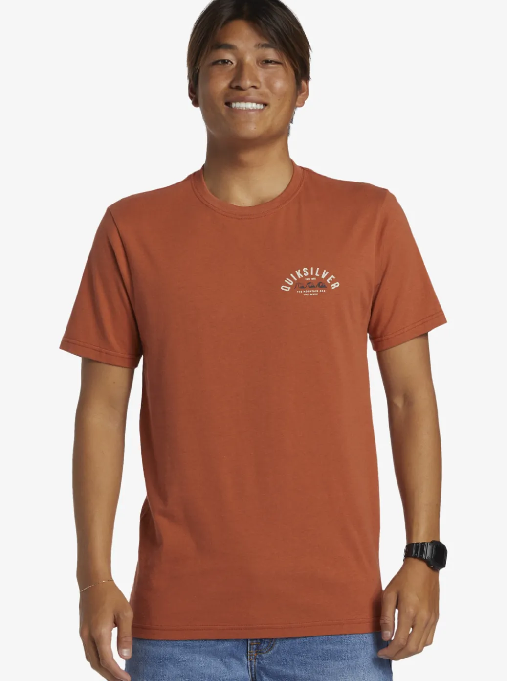 Sale Quiksilver Logo Lockup T-Shirt Baked Clay