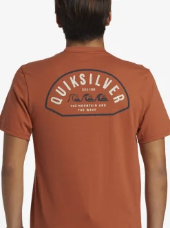 Sale Quiksilver Logo Lockup T-Shirt Baked Clay