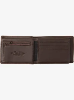 Hot Quiksilver Mac Tri-Fold Leather Wallet Chocolate Brown