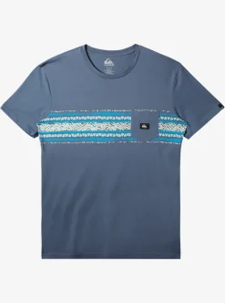 New Quiksilver Mesa Stripe Pocket T-Shirt Bering Sea