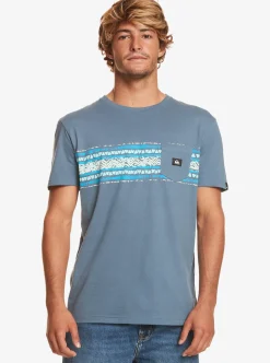 New Quiksilver Mesa Stripe Pocket T-Shirt Bering Sea