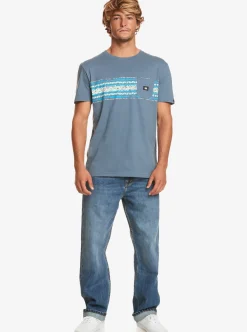 New Quiksilver Mesa Stripe Pocket T-Shirt Bering Sea