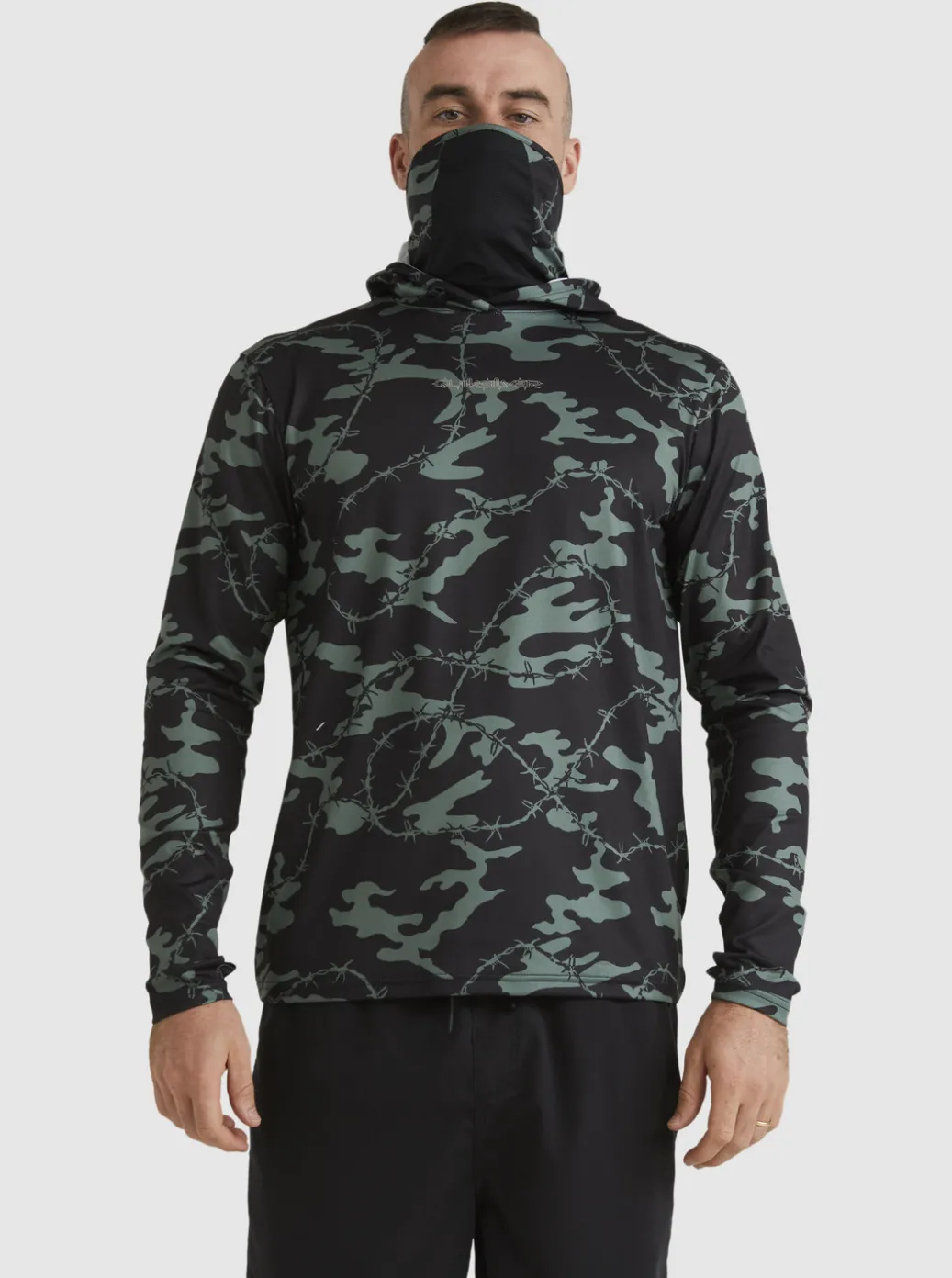 Best Sale Quiksilver Mikey Hooded Long Sleeve Upf 50 Surf T-Shirt Black