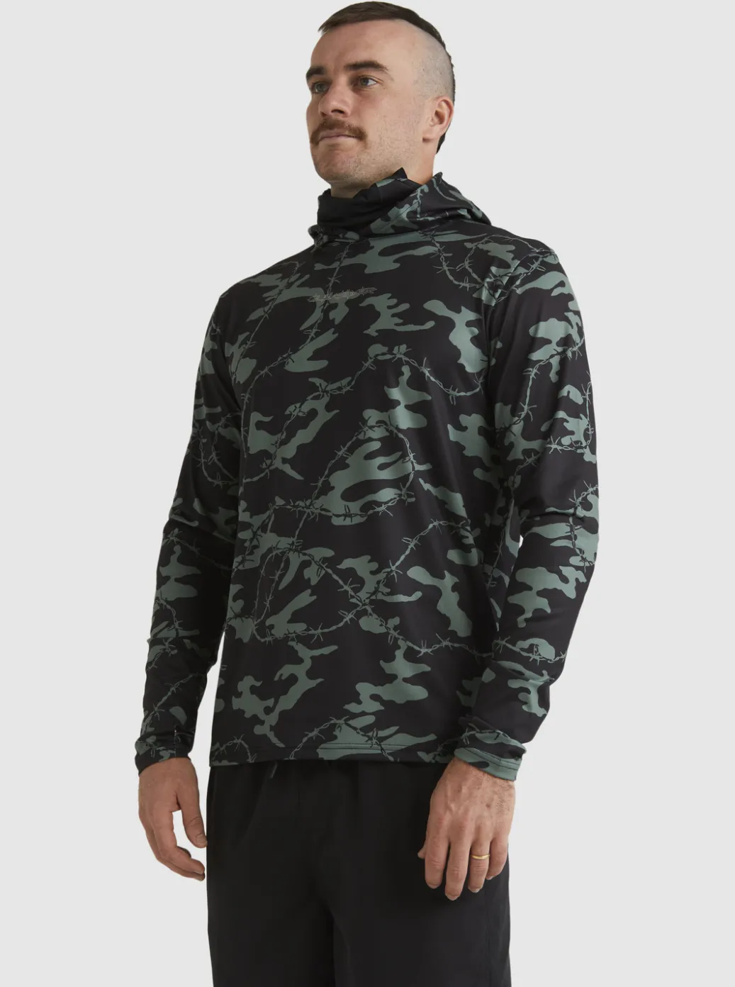 Best Sale Quiksilver Mikey Hooded Long Sleeve Upf 50 Surf T-Shirt Black