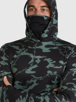 Best Sale Quiksilver Mikey Hooded Long Sleeve Upf 50 Surf T-Shirt Black