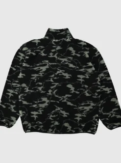Fashion Quiksilver Mikey Zip Sherpa Half-Zip Fleece Black Mongrel