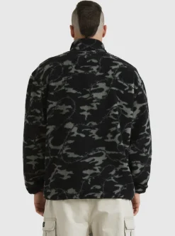 Fashion Quiksilver Mikey Zip Sherpa Half-Zip Fleece Black Mongrel