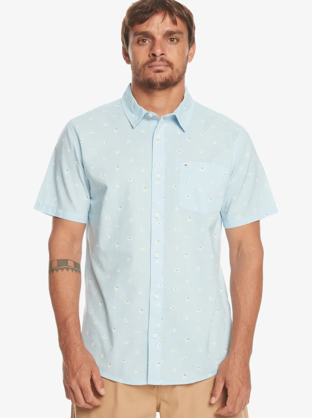 Discount Quiksilver Minimo Short Sleeve Shirt Clear Sky Minimo