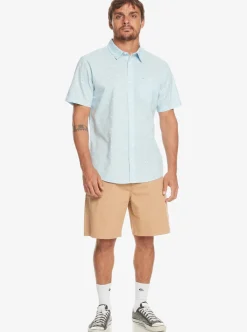 Discount Quiksilver Minimo Short Sleeve Shirt Clear Sky Minimo