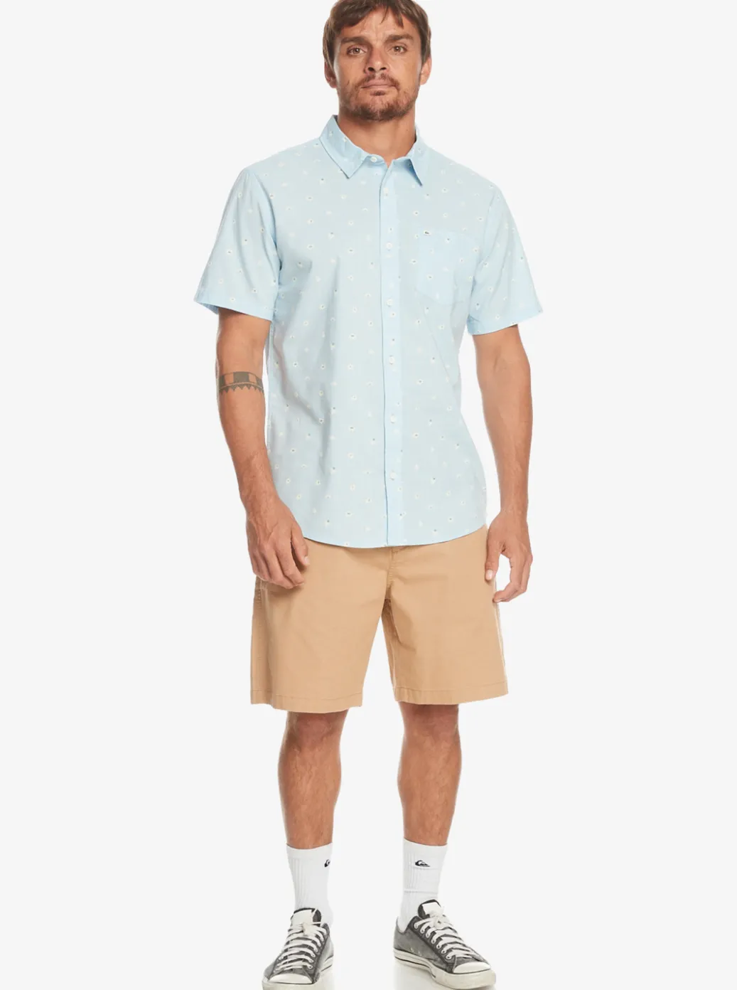 Discount Quiksilver Minimo Short Sleeve Shirt Clear Sky Minimo