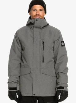 Best Sale Quiksilver Mission Solid Insulated Snow Jacket Heather Grey