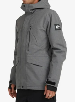 Best Sale Quiksilver Mission Solid Insulated Snow Jacket Heather Grey