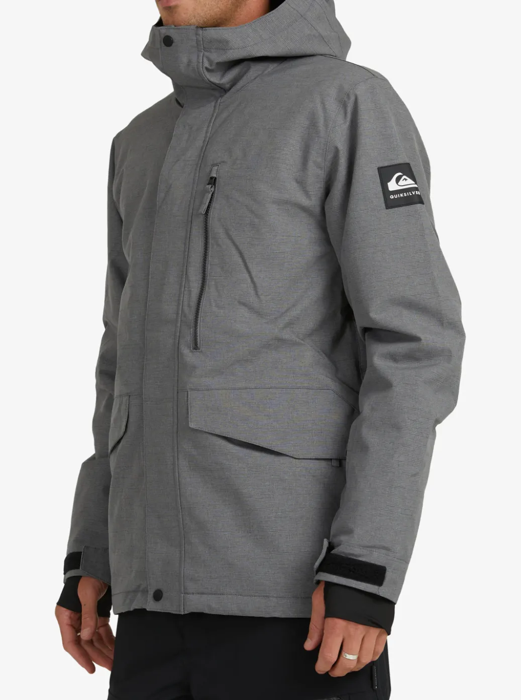 Best Sale Quiksilver Mission Solid Insulated Snow Jacket Heather Grey