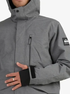 Best Sale Quiksilver Mission Solid Insulated Snow Jacket Heather Grey
