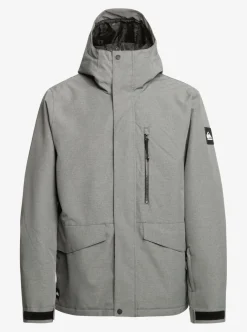 Best Sale Quiksilver Mission Solid Insulated Snow Jacket Heather Grey