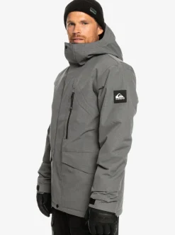 Best Sale Quiksilver Mission Solid Insulated Snow Jacket Heather Grey