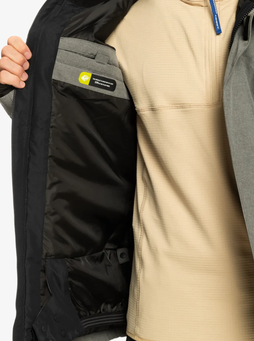 Best Sale Quiksilver Mission Solid Insulated Snow Jacket Heather Grey
