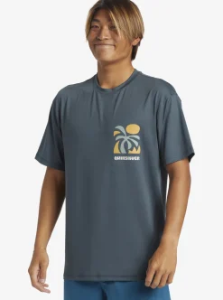 Shop Quiksilver Mix Session Upf 50 Short Sleeve Surf Tee Dark Slate