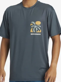 Shop Quiksilver Mix Session Upf 50 Short Sleeve Surf Tee Dark Slate