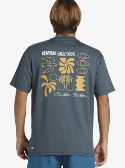 Shop Quiksilver Mix Session Upf 50 Short Sleeve Surf Tee Dark Slate