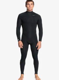 New Quiksilver 4/3Mm Everyday Sessions Back Zip Wetsuit Black