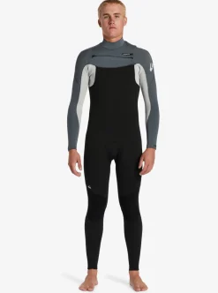 Online Quiksilver 3/2Mm Everyday Sessions Chest Zip Wetsuit Black/ Ash