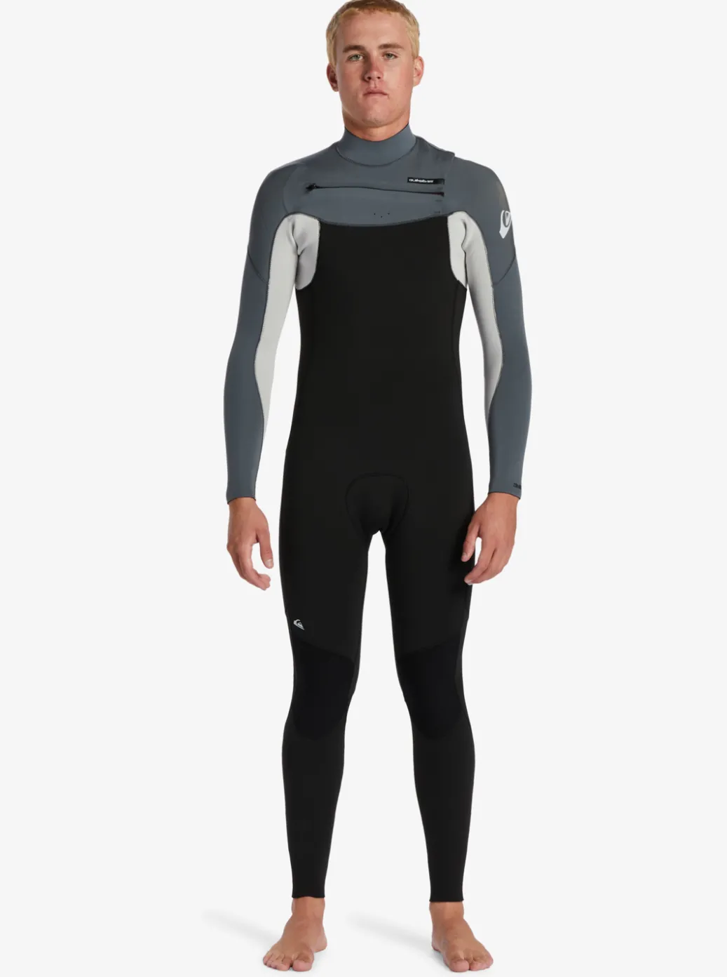 Online Quiksilver 3/2Mm Everyday Sessions Chest Zip Wetsuit Black/ Ash