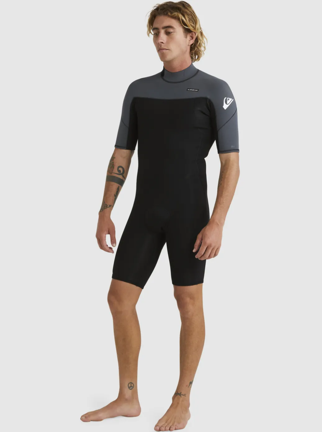 Shop Quiksilver 2/2Mm Everyday Sessions Short Sleeve Back Zip Springsuit Black/Gun Metal