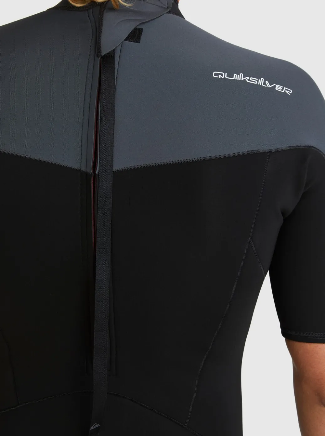 Shop Quiksilver 2/2Mm Everyday Sessions Short Sleeve Back Zip Springsuit Black/Gun Metal