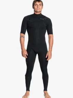 Discount Quiksilver 2/2Mm Everyday Sessions Short Sleeve Chest Zip Springsuit Black