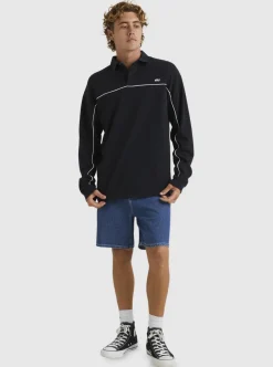 Cheap Quiksilver Modular Rugby Polo Knit Black