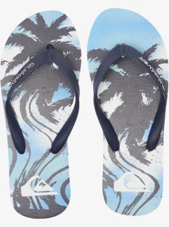 Fashion Quiksilver Molokai Highline Scallop Flip-Flops Blue 2
