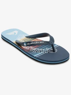 Hot Quiksilver Molokai Word Flip-Flops Blue 4