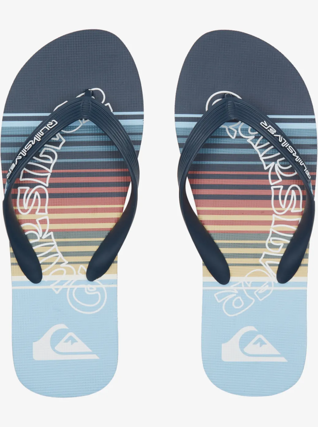 Hot Quiksilver Molokai Word Flip-Flops Blue 4