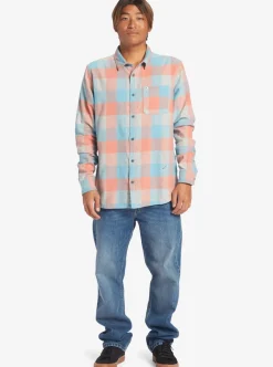 Shop Quiksilver Motherfly Long Sleeve Shirt Reef Waters Motherfly