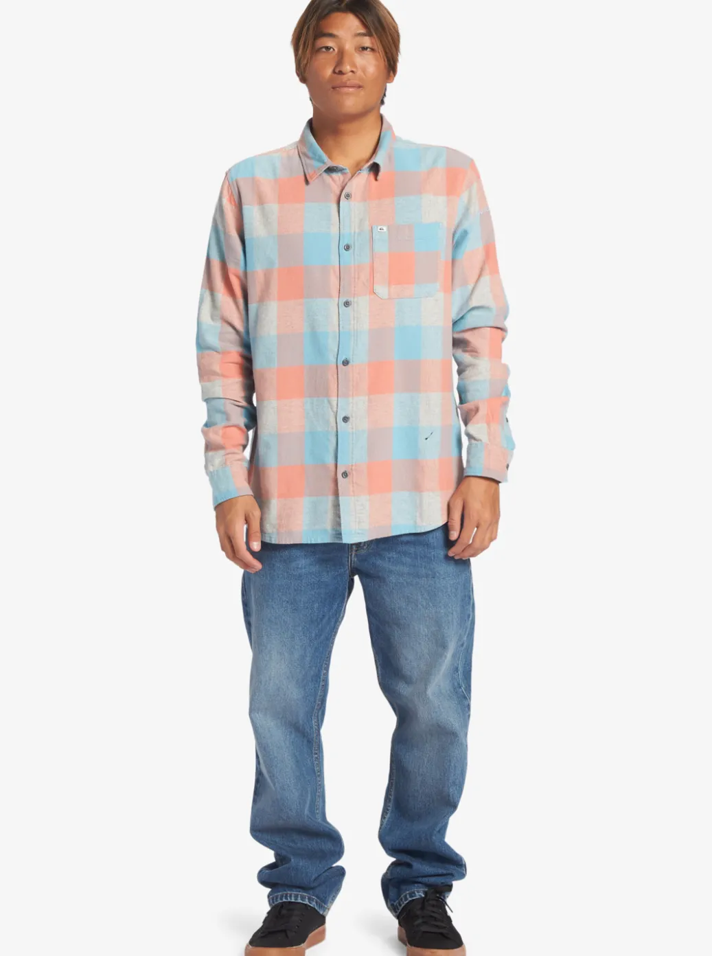 Shop Quiksilver Motherfly Long Sleeve Shirt Reef Waters Motherfly