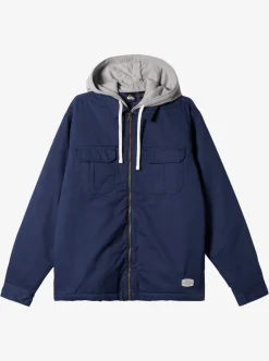 Discount Quiksilver New Aitor Hooded Jacket Naval Academy