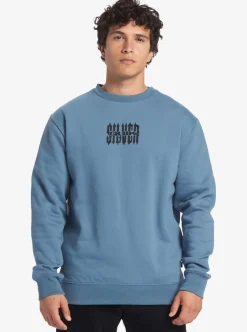 Cheap Quiksilver No Control Crew Fleece Crew Neck Sweatshirt Aegean Blue