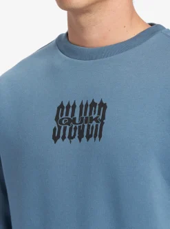 Cheap Quiksilver No Control Crew Fleece Crew Neck Sweatshirt Aegean Blue